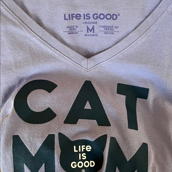 Life Is Good Lavender Cat Mom Tee - Picture 9 of 9